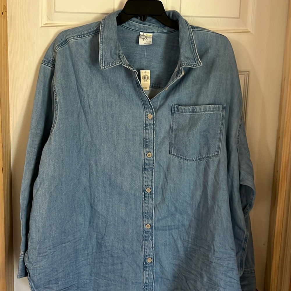 Aerie Offline blue jean shirt